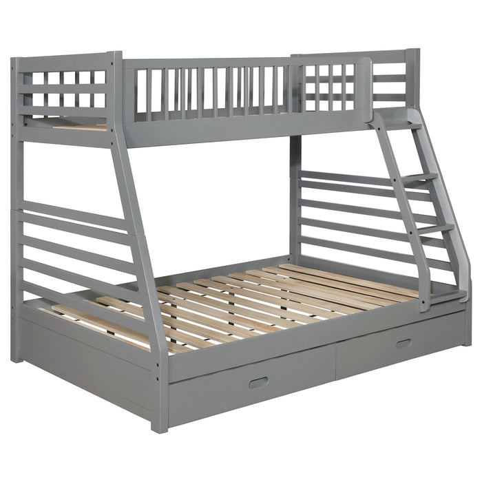Keira - 2 Drawer Twin Over Full Bunk Bed - Gray