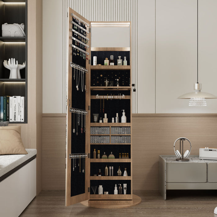 Swivel Jewelry Cabinet With Full Length Mirror