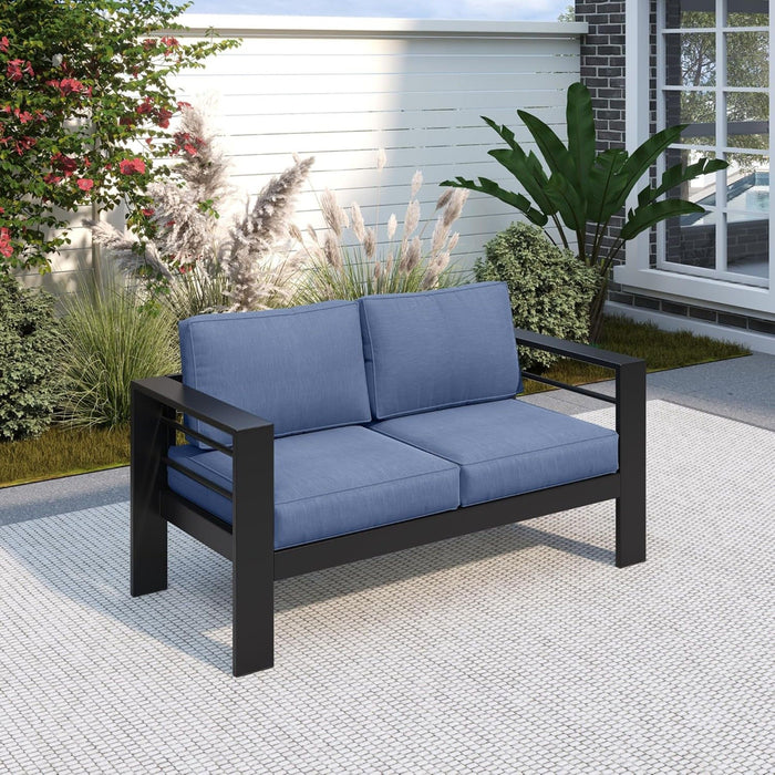 All-Weather Patio Loveseat With Thick Cushions