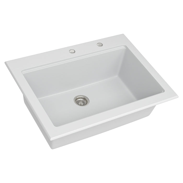 Quartz Kitchen Sink 30" X 22" Granite Composite Workstation Drop In Sink - White