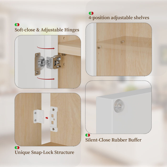 Shaker Base Cabinet With Soft-Close Drawer & Double Doors, Adjustable Shelf