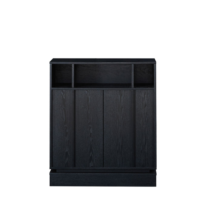 Fluted Sideboard Buffet Cabinet With 2 Doors And Adjustable Shelf, Storage Cabinet For Entryway