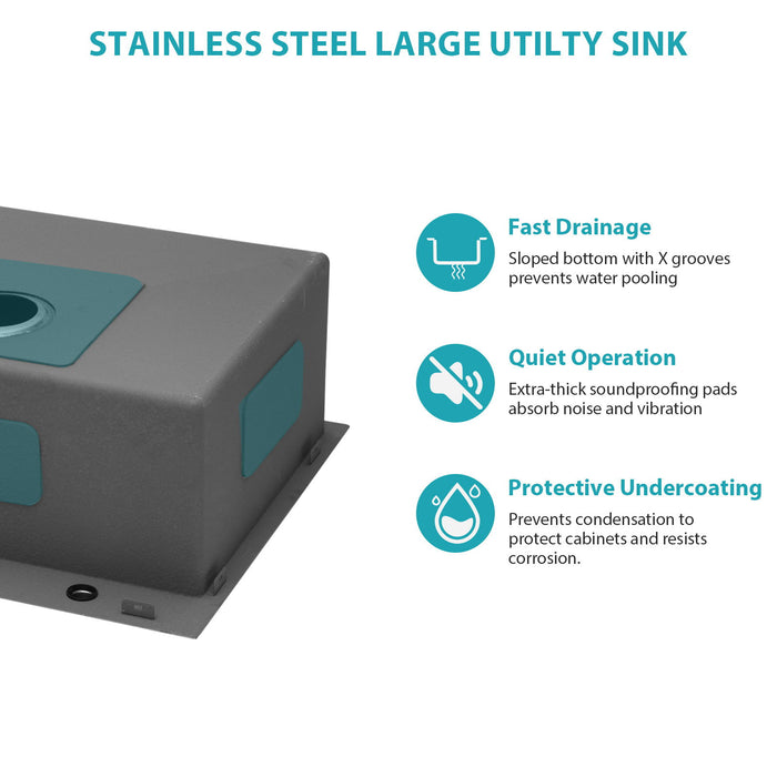 Topmount Kitchen Sink 16 Gauge, Single Bowl