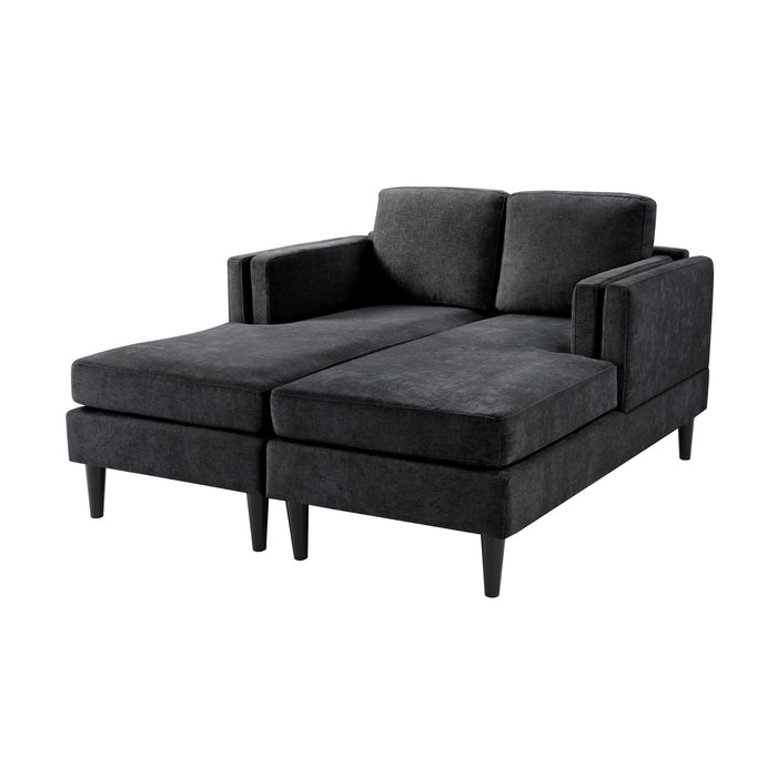 Chaise Lounge Sofa Bed With Dual Layer Armrests For Living Room