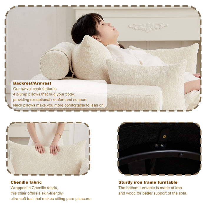 Single 360 Degree Swivel Chair For Living Room