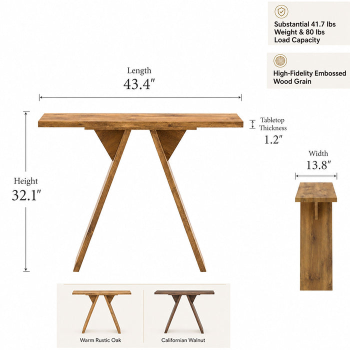 Console Table With V - Shaped Base
