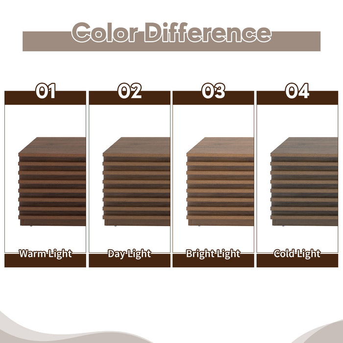 TV Stand For TVs, Entertainment Center With Cable Management And Soft Closing Hinges - Walnut