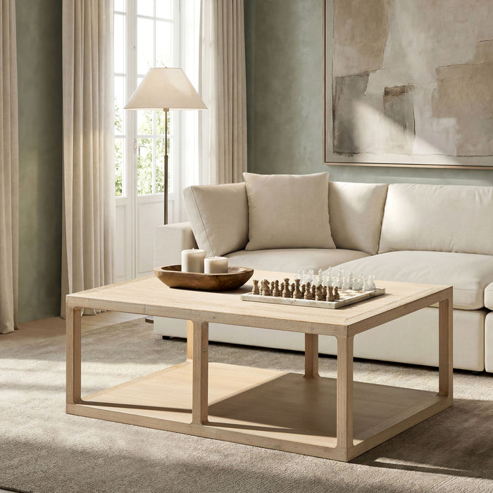 Ellis - Open Frame Coffee Table With Lower Shelf - Natural