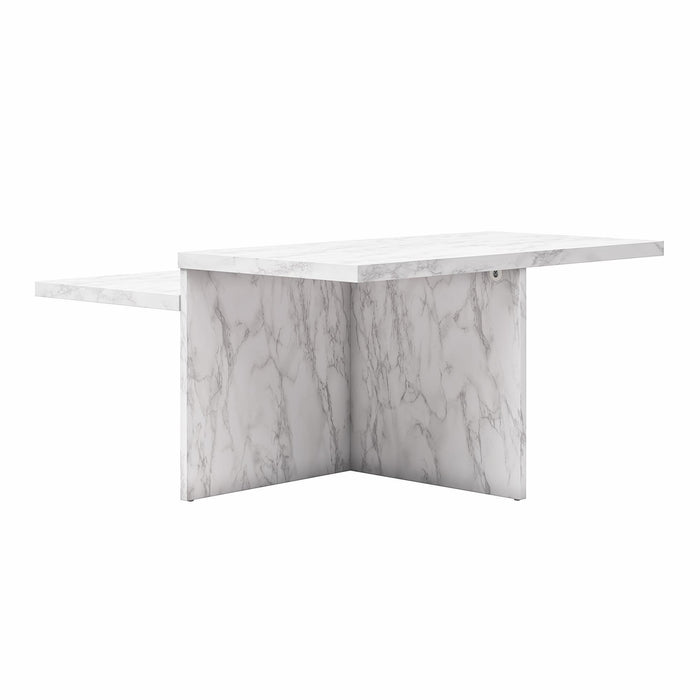 Brielle - 2 Tiered Coffee Table - White Marble