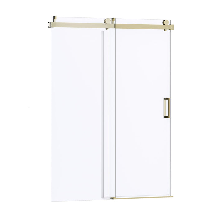 Frameless Soft-Closing Shower Door, 1/4" (6 Mm) Tempered Glass Single Sliding With Explosion Proof Coating