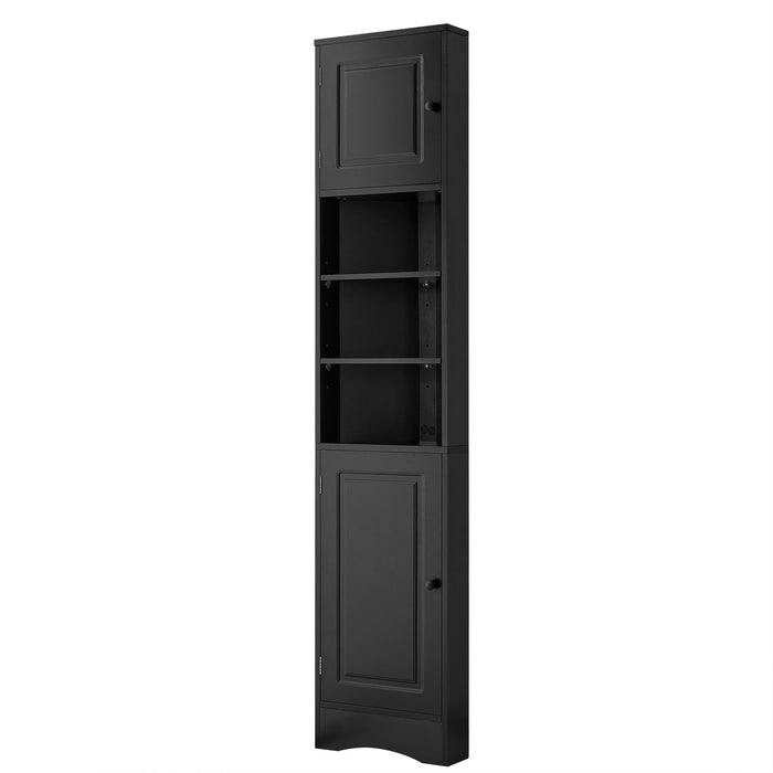 Multi Functional Corner Cabinet With Adjustable Shelves And 2 Doors