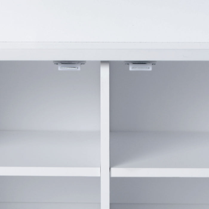 Entryway Bench With Coat Rack, 3 In 1 Design And Adjustable Shelves