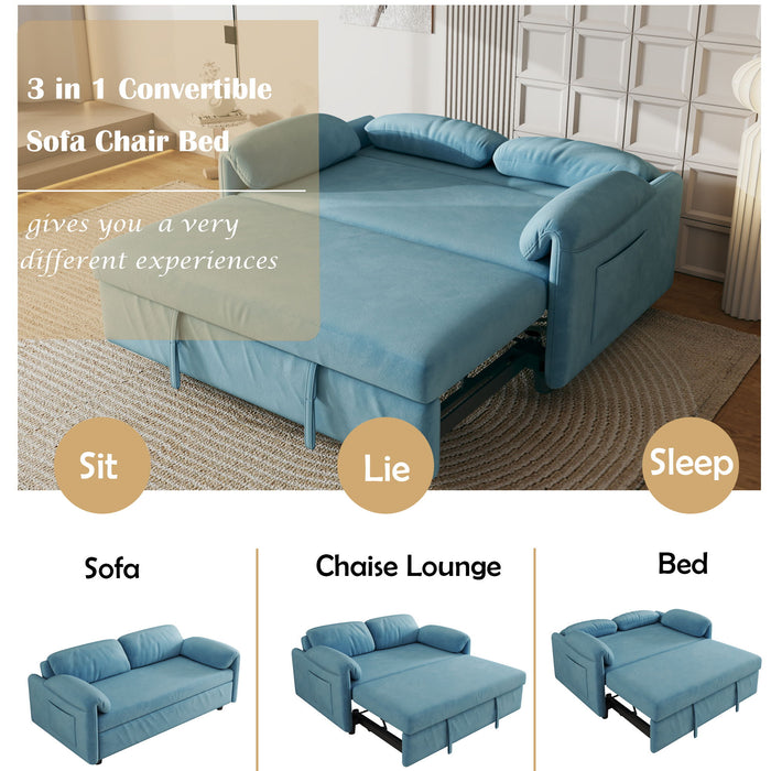 Sofa, Dual Purpose Lounge With Retractable Queen Size Bed