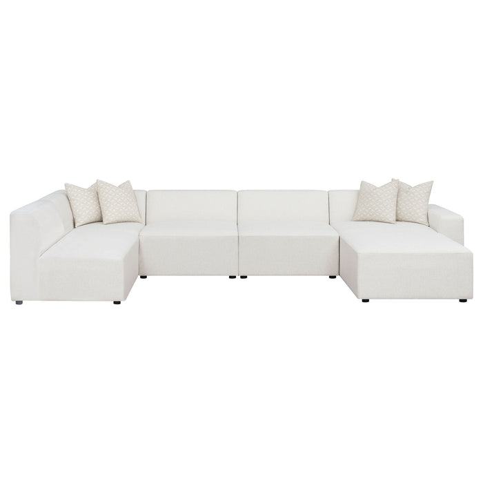 Marlowe - 6 Piece Tight Seat Modular Sectional - Ivory White