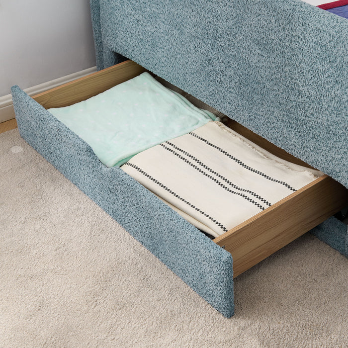 Safe Kids Bed With Guardrails And Storage