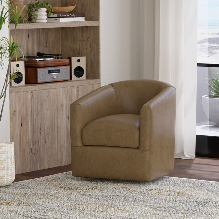 Oliver - Swivel Accent Chair - Mocha