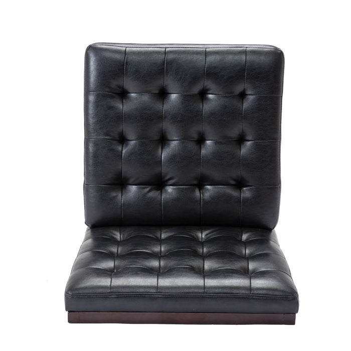 Contemporary Accent Chair With Tufted Waffle Stitch - Black