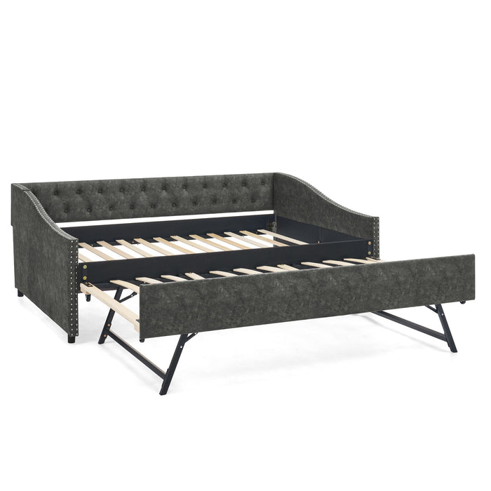 Upholstered Daybed With USB Charging & Pull Out Bed
