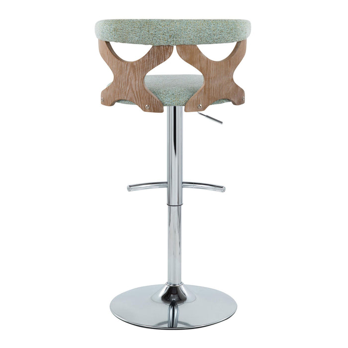 Gardenia - Contemporary Adjustable Barstool With Swivel / Rounded T Footrest (Set of 2)