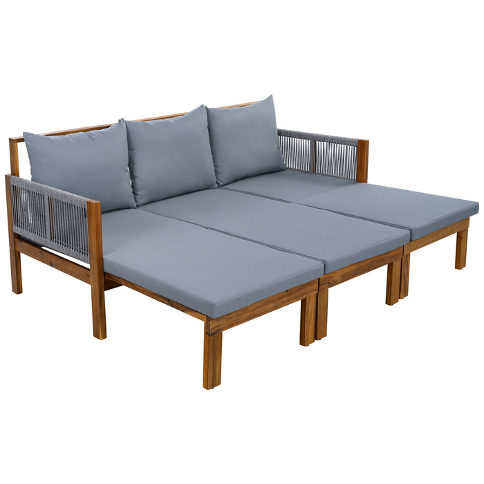 Outdoor 3 Seat Patio Sunbed