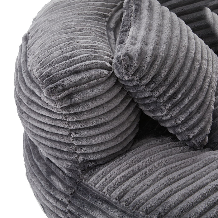 Oversized Bean Bag Chair With 3 Pillows & Armrest - Dark Gray