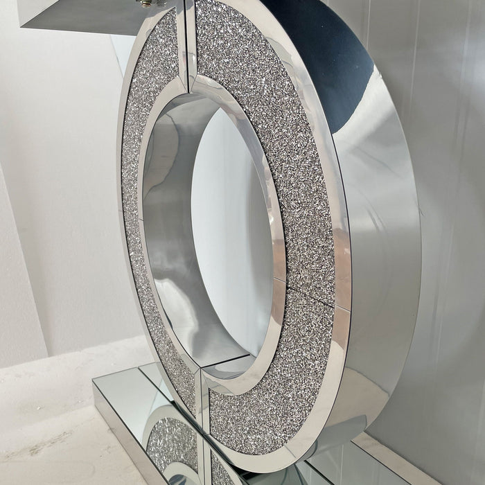O - Shaped Console Table For Living Room - Silver