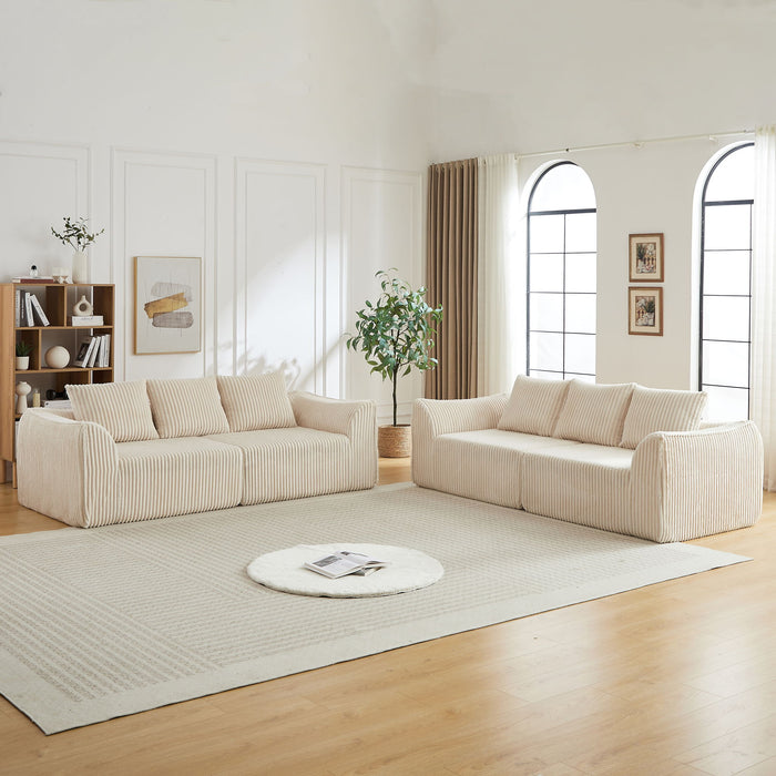 Minimalist Set With Curved Lines & Gently Sloped Backrest