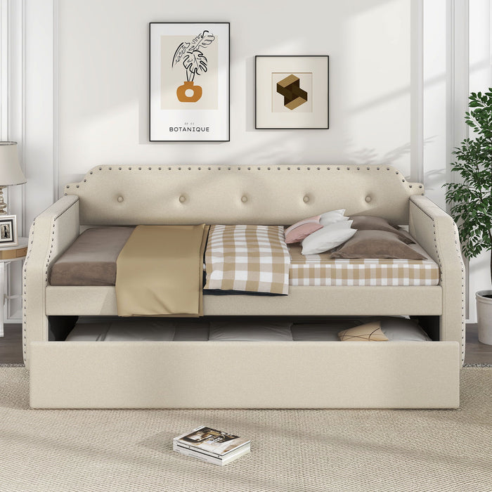 Upholstered Daybed With Trundle