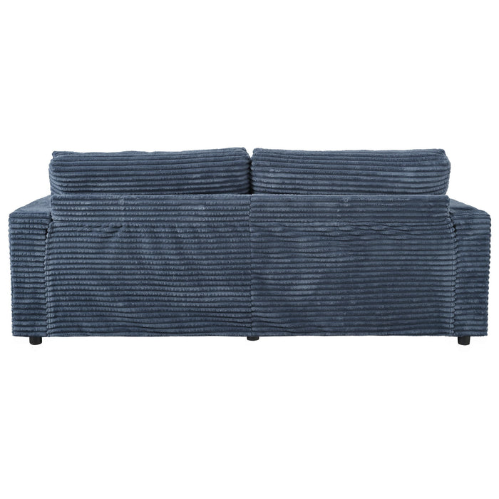 Oversized Loveseat Chaise With 2 USB Ports, 2 Cup Holders And 2 Throw Pillows