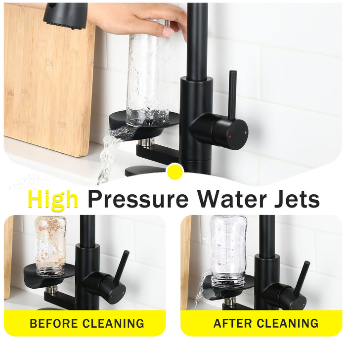 3 In 1 Kitchen Faucet With LED Temperature Display, Pull Down Sprayer