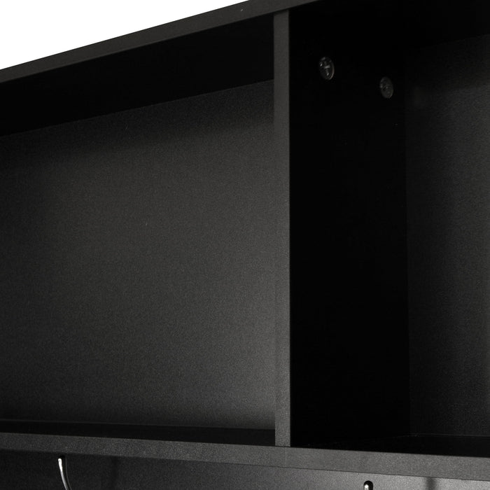 Entryway Bench With Coat Rack, 3 In 1 Design And Adjustable Shelves