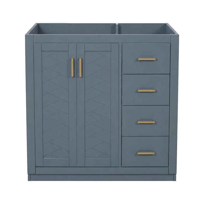 Retro Style Bathroom Vanity, 3 Drawers & Soft Closing Doors