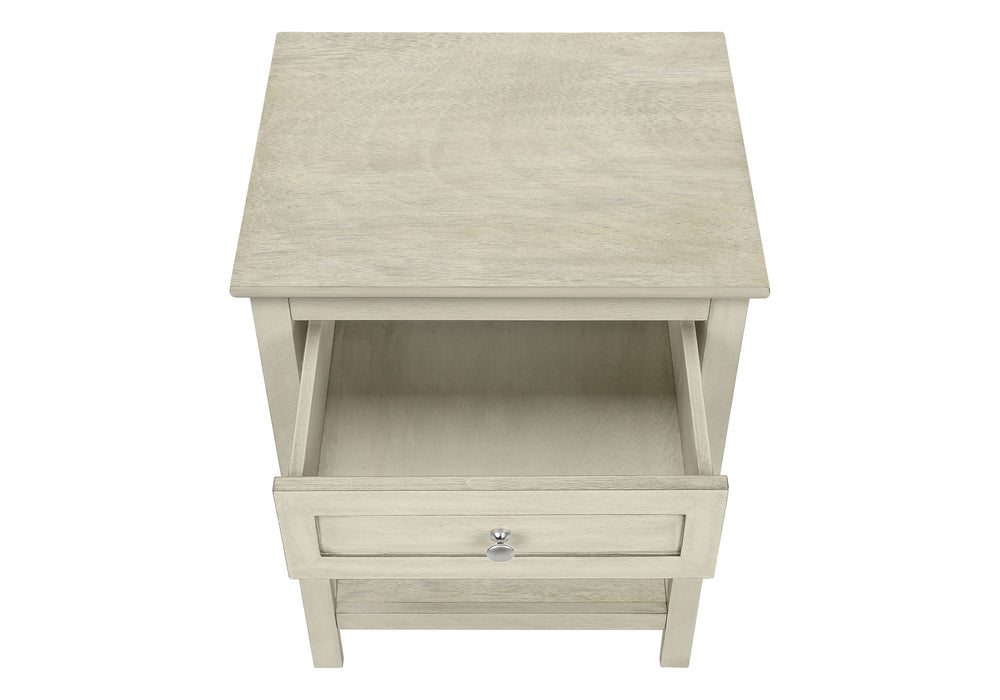 Accent End Table, 2 Tier, Storage Drawer, Transitional Style