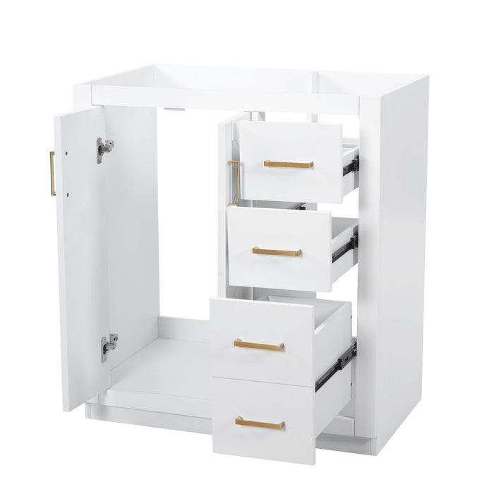 Retro Style Bathroom Vanity With 3 Drawers & Soft-Closing Doors