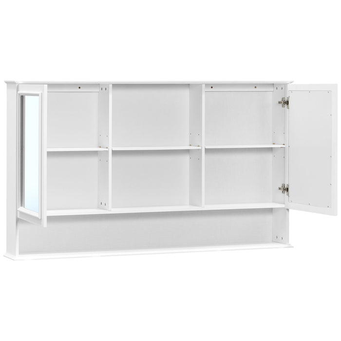 Wall Mounted Bathroom Medicine Cabinet With Double Mirrored Doors