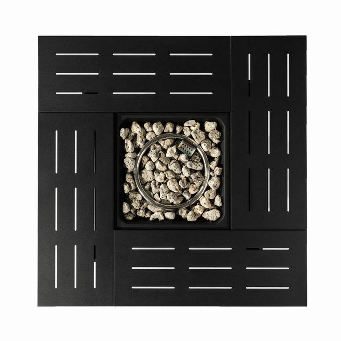 34" Propane Gas Fire Pit Table, 50000 Btu Rectangular Steel Fire Pit For Outside Patio Deck Garden Courtyard - Black