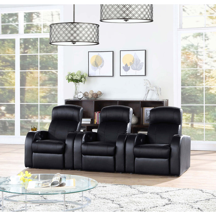 Upholstered Recliner With Cup Holder Comfort Lounge Chair - Black