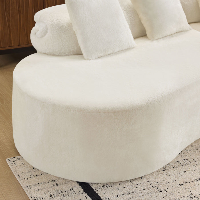 Modern Curved Sofa With Pillows