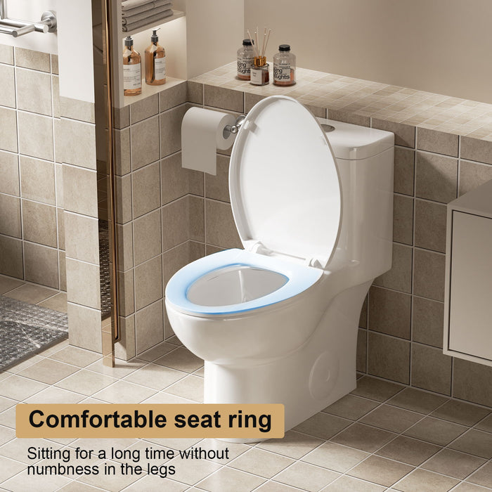 1 Piece Toilet With Tornado Flush, Soft Closing Seat