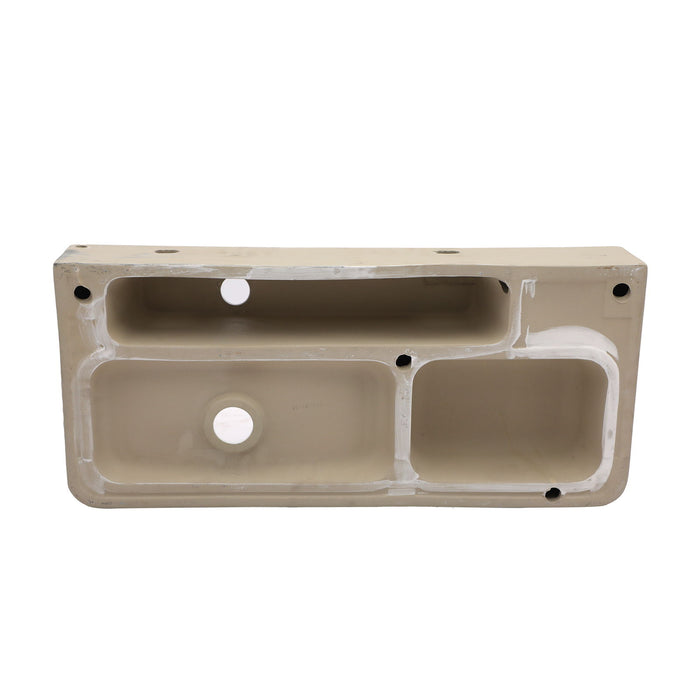 Inspired Console Sink With Built In Washboard, Overflow & Sleek Legs, 28" X 12" - White / Black