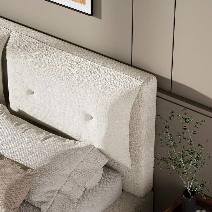 Airframe - Upholstered Bed Frame With Double Layered Upholstered Headboard