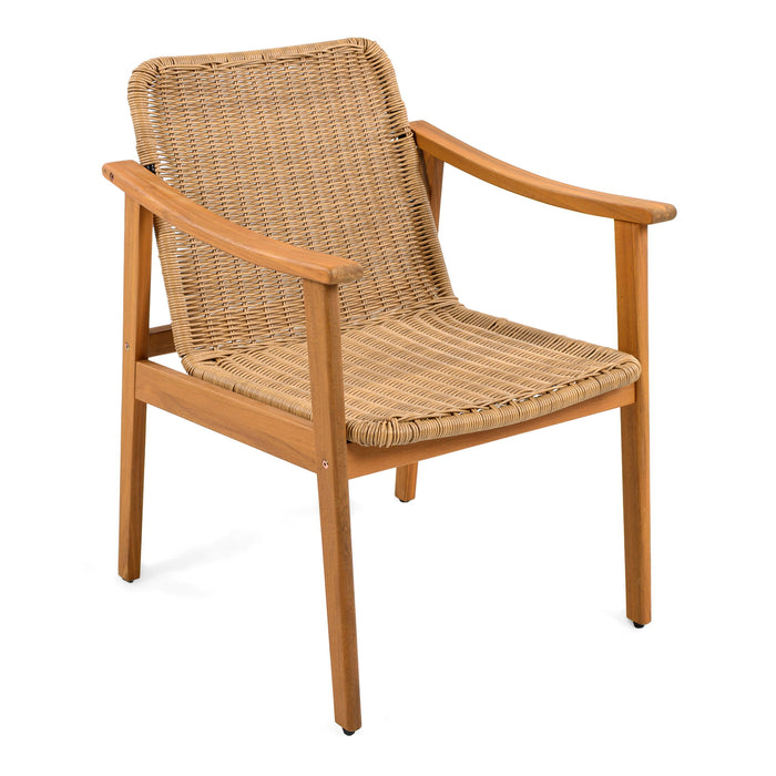 7 Piece Outdoor Patio Dining Set With & 6 Arm Chairs