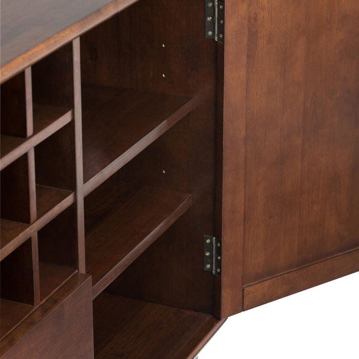 Draper - Sideboard Buffet And Wine Rack - Medium Auburn Brown
