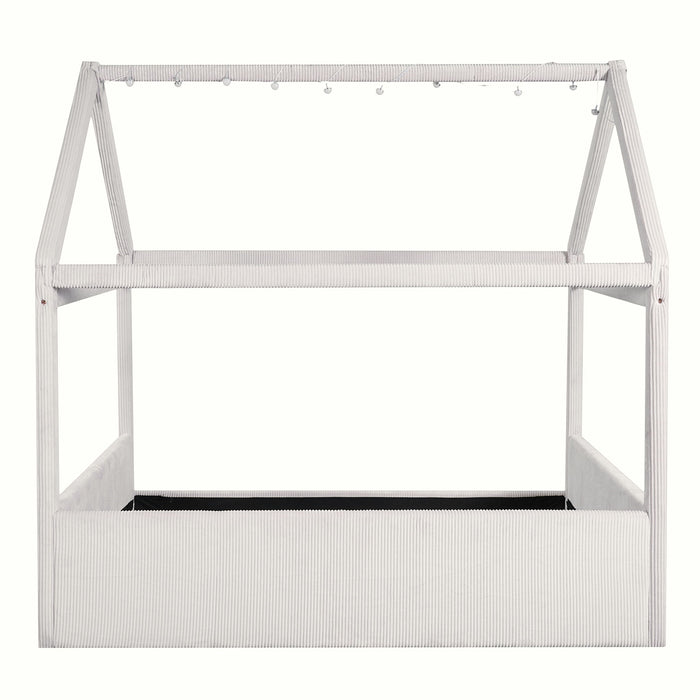 Upholstered House Style Daybed With LED Light Strips