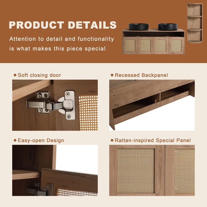 Bathroom Vanity & Art Sink And Storage Rack, Float Mounting Design