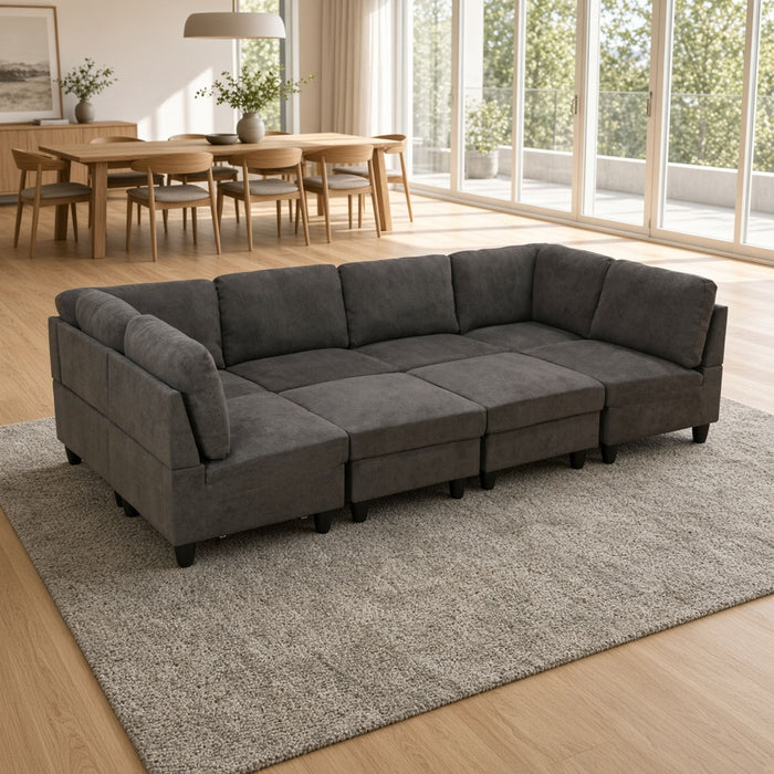 8 Piece Modular U - Shape Sectional Sofa