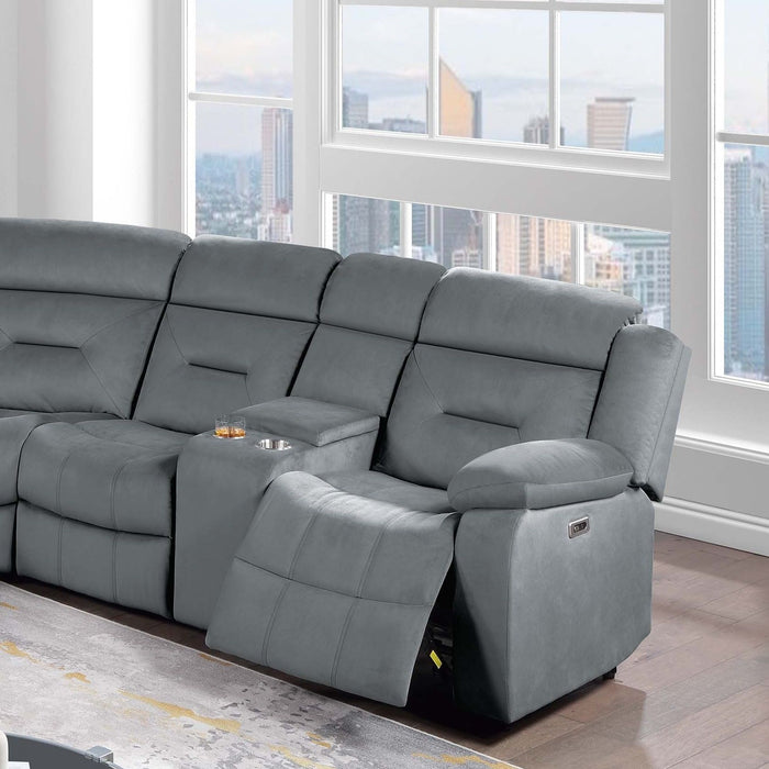Power Reclining Sectional Set With Console Cup Holders