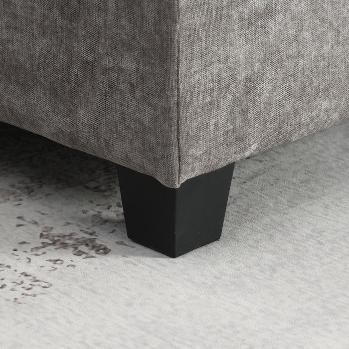 Sectional With Acrylic Table Top U Shaped Couch Set With 2 Consoles USB Charger, Storage Drawers And Pockets Movable Ottoman Tufted Sofa