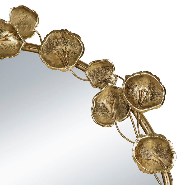 Full Length Arched Wall Mirror With en Leaf Accents Decorative Mirror For Living Room Bedroom - Gold