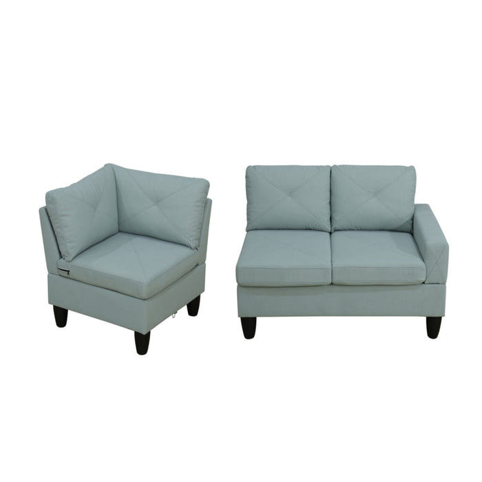 Modular L - Shaped Sectional Sofa 6 Seater 4 Piece, Couch With Chaise - Green